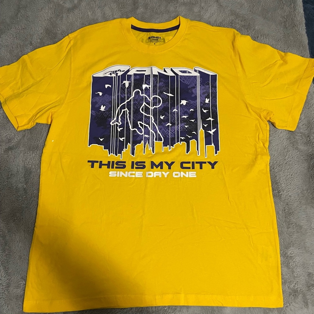 AND1 Basketball Vintage Yellow T-shirt "This Is My City Since Day One"
